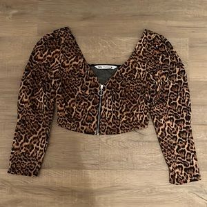 ZARA leopard crop top